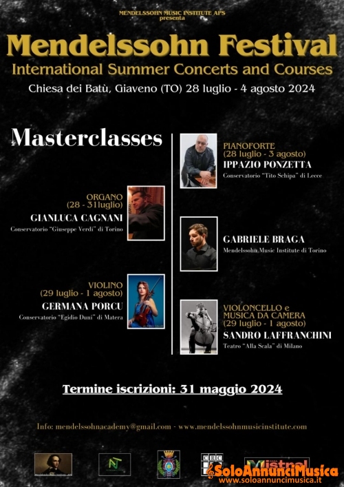 Mendelssohn Festival 2024 - International Summer Concert and Courses